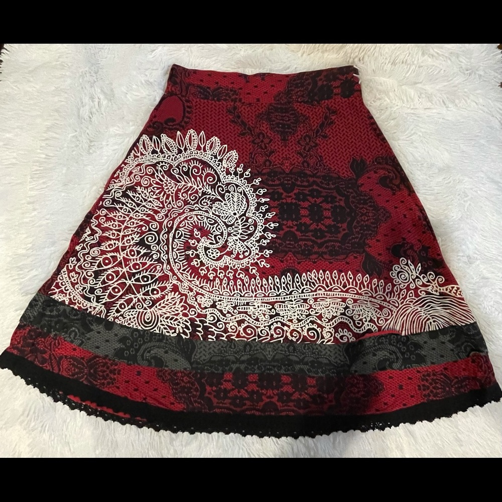 Red A-line Deliney skirt from Desigual. Bought in Prague.